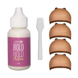 Bold Hold ACTIVE Adhesive for Lace Wigs and Hair pieces | Lace Glue | Wig Glue WITH 4 STOCKING CAPS (Glue with BROWN CAPS)+ SMOOTHING STICK